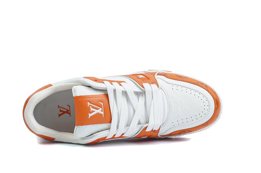 PK god Louis Vuitton LV Trainer #54 Signature orange White retail materials ready to ship